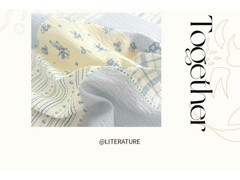 Class A Baby & Mom Double Layer Gauze Printed 3-Piece Bedding Set - Washed Cotton