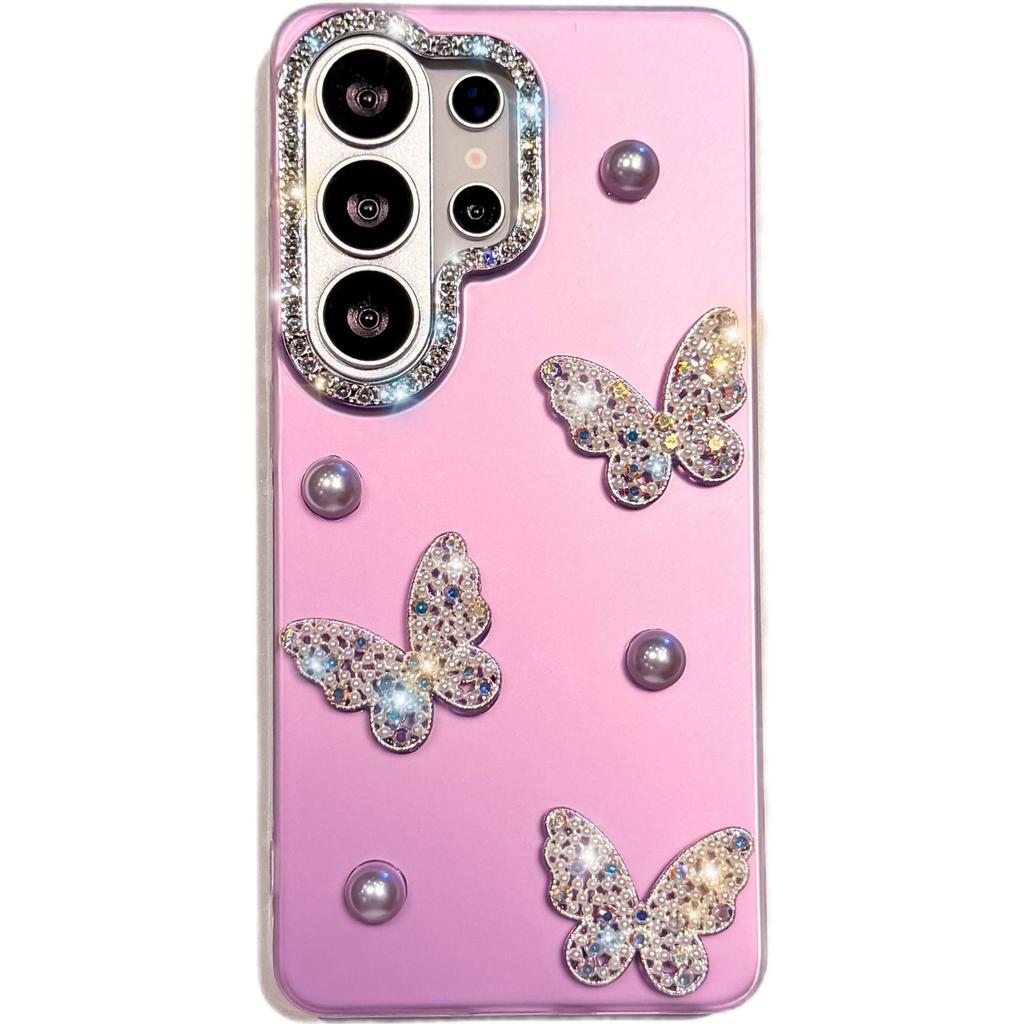 Korean IMD for Samsung S26Ultra mobile phone case A57 star diamond A27 pearl butterfly S26FE protective case