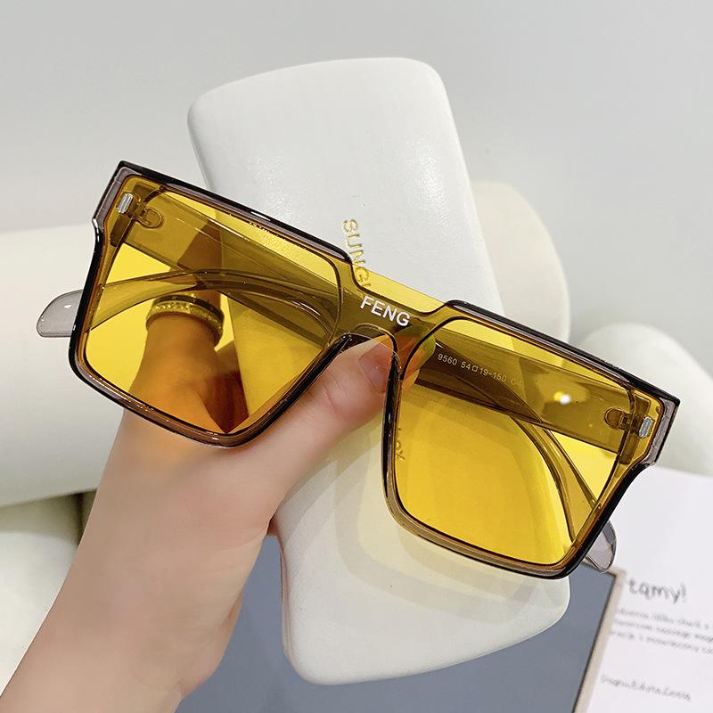 

Ветрозащитные солнцезащитные очки F в большой оправе знаменитостей в Интернете, женские диско-очки, желтые очки, мужские солнцезащитные очки с УФ-излучением.