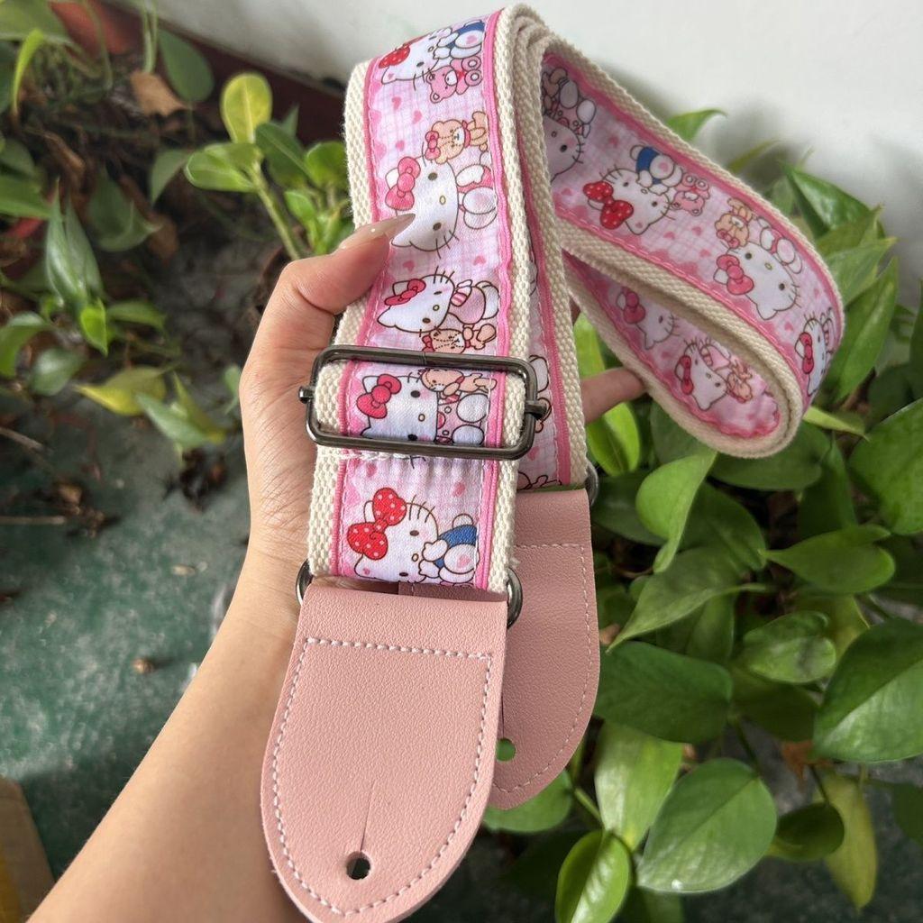 Hello Kitty Guitar Strap With Metal Buckle For Electric Acoustic Bass Ukulele Classical Instruments