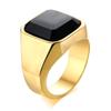 Vnox Anello Sigillo in Pietra Naturale da Uomo, Fascia Dita Quadrata Geometrica con Sigillo Superiore, Anello Maschile in Acciaio Inossidabile, Anillos De Hombre