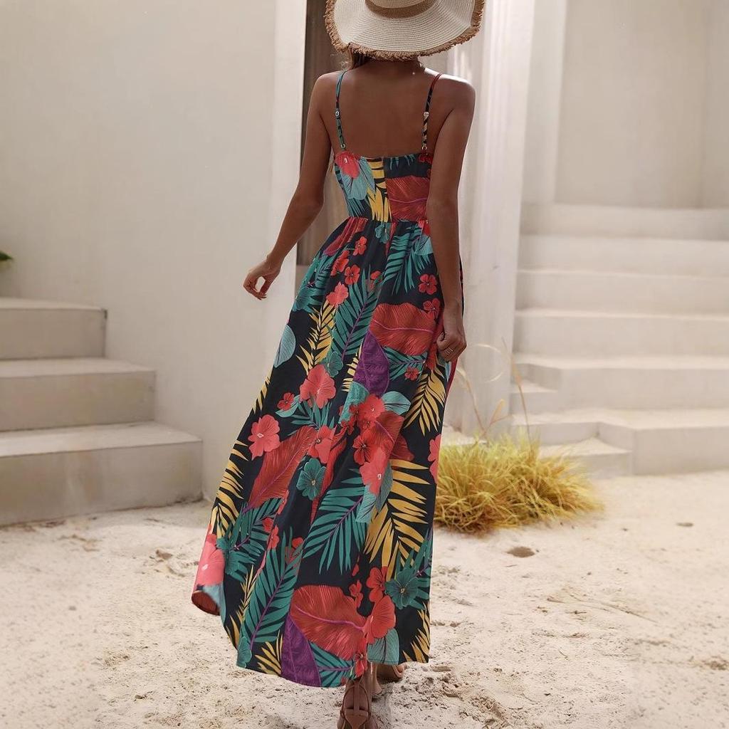 Europäische und amerikanische Sommermode: Damen Neue Druckmarken Tops & Kleider