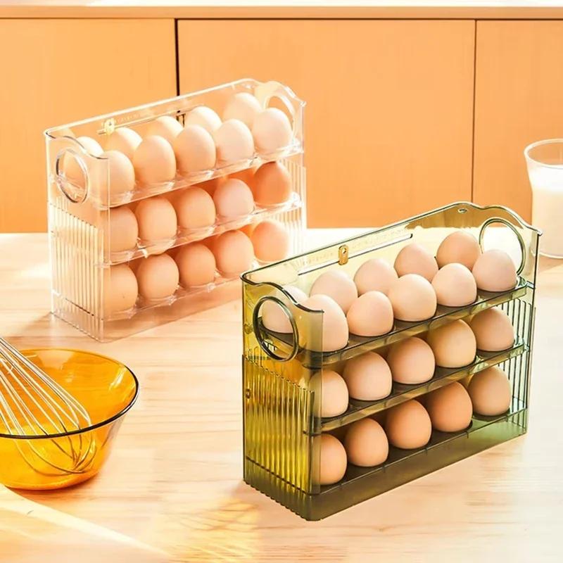 Egg Rack Holder Storage Box Eggs Basket Container Organizer Refrigerator Dispenser For Kitchen Organization Food Containers