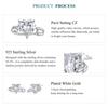 WOSTU Real 925 Sterling Silver Safety Pin Earrings CZ Ear Studs Minimalist Wedding Paperclip Earring Statement Jewelry Gift