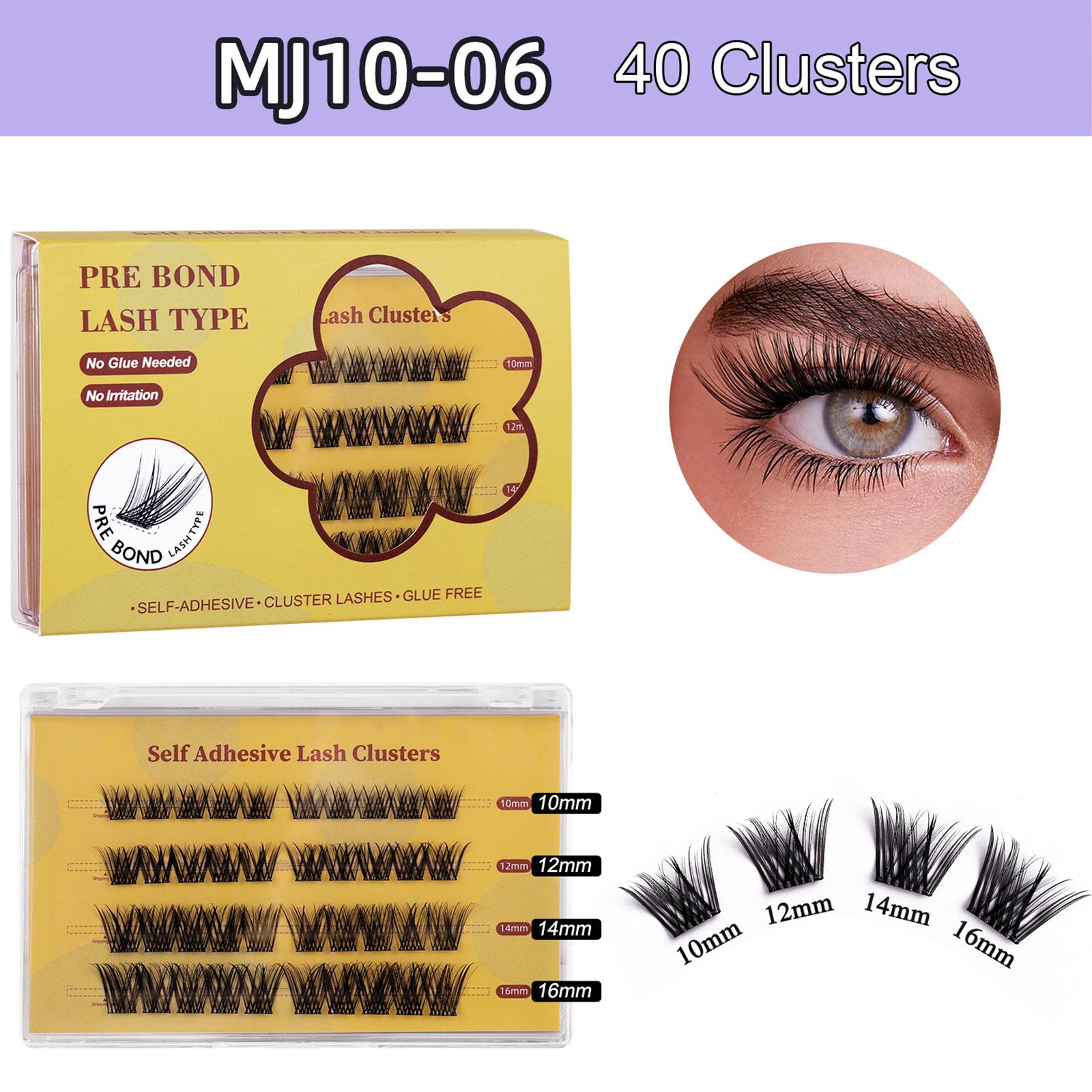 

Набор сегментированных накладных ресниц, набор индивидуальных пучков ресниц, самоклеящиеся накладные ресницы без клея MJ11-04 MJ11-03 MJ11-02 MJ11-0