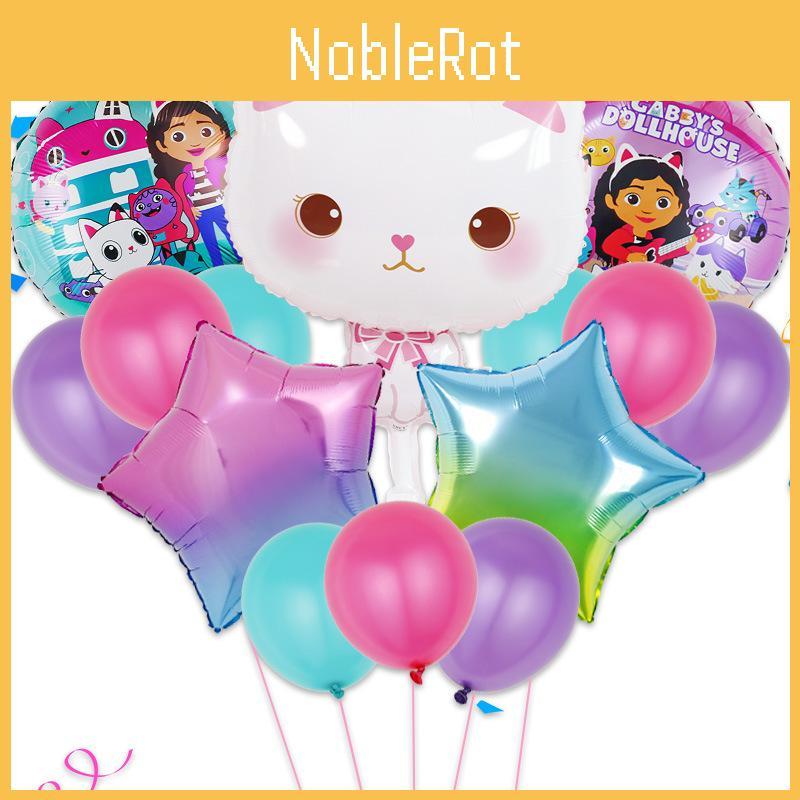 Balloons Gabbys Dollhouse Kids Birthday Party Supplies Animal Decor Cat