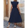 Elegant Ruffled Sleeve Waist Cinched A-line Dress Solid Color Summer Sleeveless Party Dress Fashion Summer Sweet Solid Color Casual Sweet Clothing