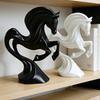 3D-Printed Prancing Horse Ornament for Success with Streamlined Stable Base Abstract European Artistic Decoration for Office or Living Room