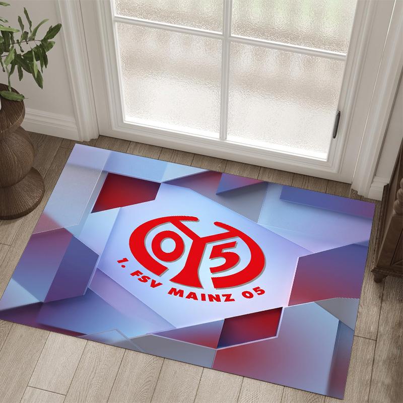 Diseño Mainz FC Alfombra de Terciopelo de Cristal Acogedora No?Alfombra Estampada Antideslizante Para Dormitorio Sala de Estar Entrada