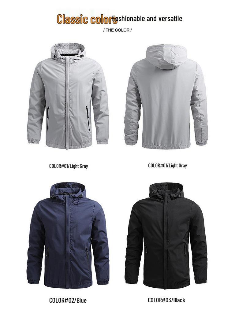 Giacca con Cappuccio da Uomo Taglie Forti Stile Coreano - Colore Unito, Manica Lunga, Collo a Revers, Nuovo Capospalla Primaverile