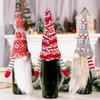 Knitted Christmas Wine Bottle Sweater with Long Beard Wine Bottle Caps  Party