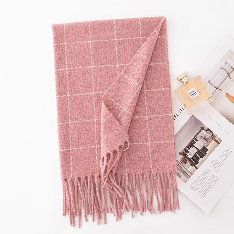 New plaid printing scarf women's autumn and winter versatile imitation cashmere scarf couple warm shawl men
