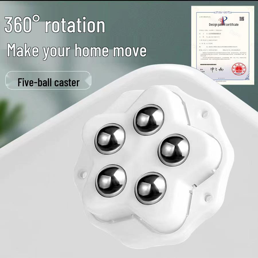 Silent Adhesive Caster: Three-Ball & Five-Ball Roller Wheel for Mobile Furniture