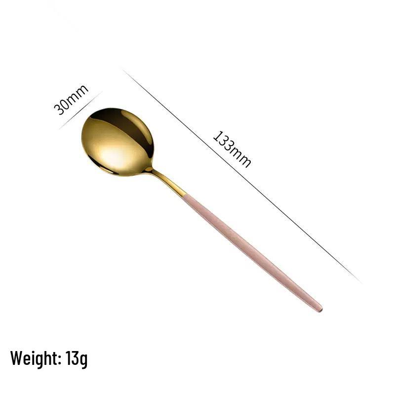 Gold Spray 410 Stainless Steel Cutlery Set (4-Piece) - Steak Knife, Fork, Spoon & Teaspoon - Ideal for Gift-Giving