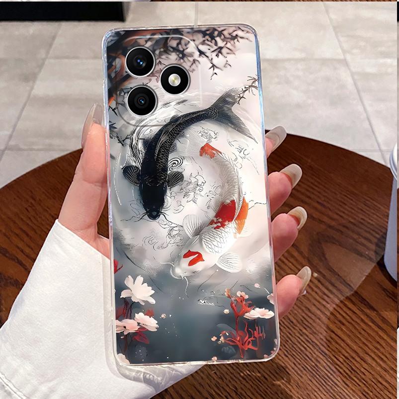 For Honor X8d Case Clear Luxury Cute Love Heart Rabbit Funny TPU Soft Silicone Phone Case For Honor X8d X 8d 4G Back Cover Funda