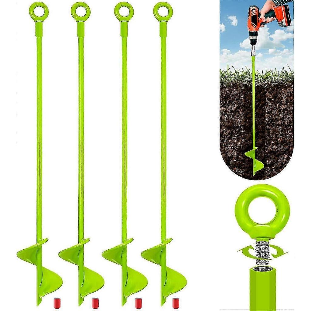 4 x 46 cm zemní kotva pro trampolínu, těžká zemní kotva, zemní kotva pro připevnění trampolíny, sada zemních kotev pro stany, přístřešky, kůlny, houpačky, adap