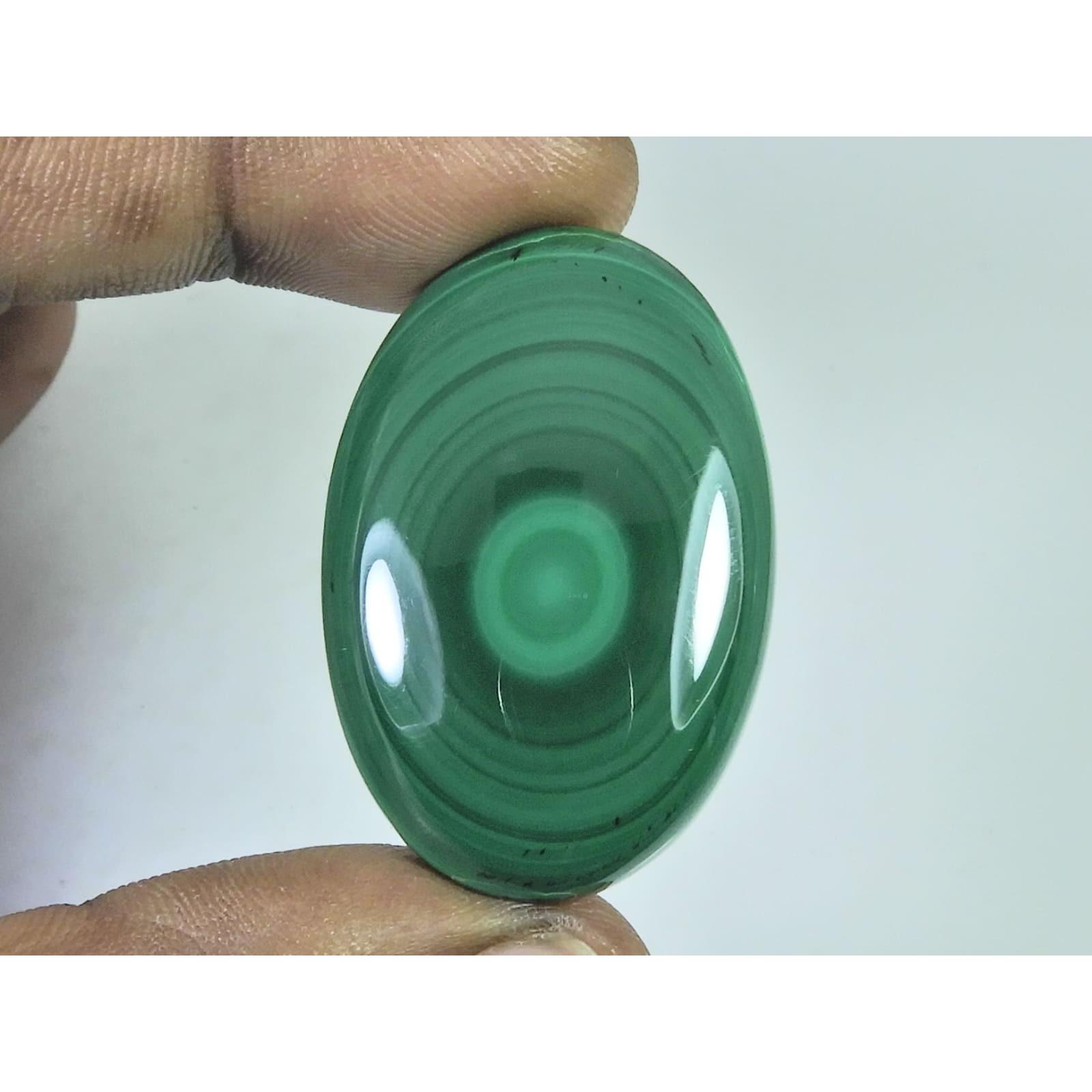 85Cts. Natural Green Malachite Oval Shape Cabochon Loose Gemstone 26X40X06MM D-336