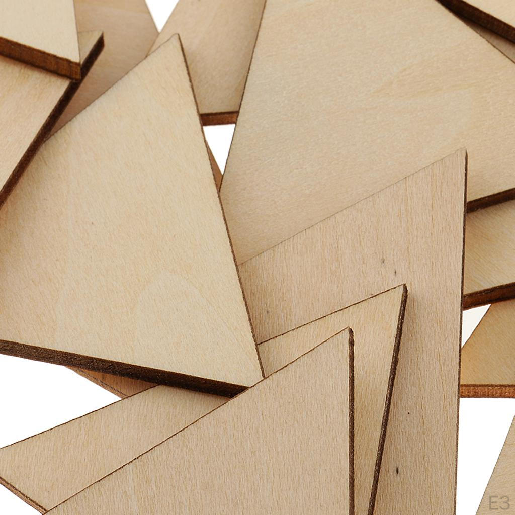Unfinished Triangle Wooden Slices Cutout 1/9 Inch Thickness