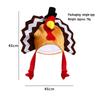 Thanksgiving Turkey Hat - Cartoon Chicken Leg Headband, Gold Velvet Costume for Party or Carnival.