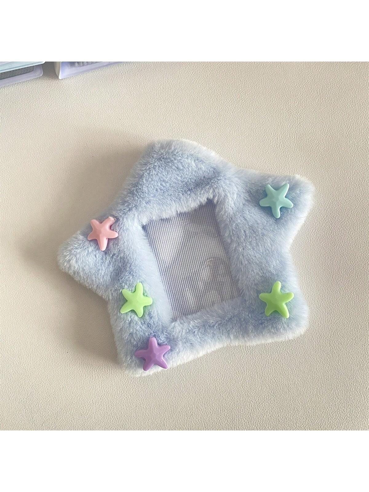 

Кавайный Пушистый Брелок в Форме Звезды 3 Дюйма Держатель для K-pop Покардов Чехол для Фотокарточек Подвеска Школьные Канцелярские Товары