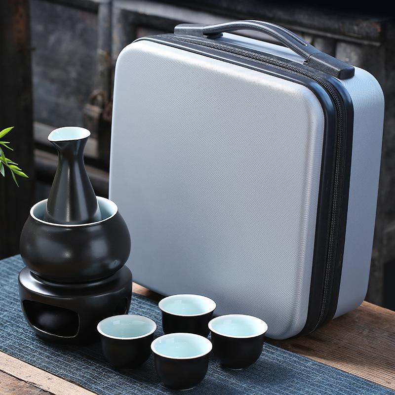 Creative Ceramic Wine Warmer - Yellow Wine Heating Set with Hot Water Pot