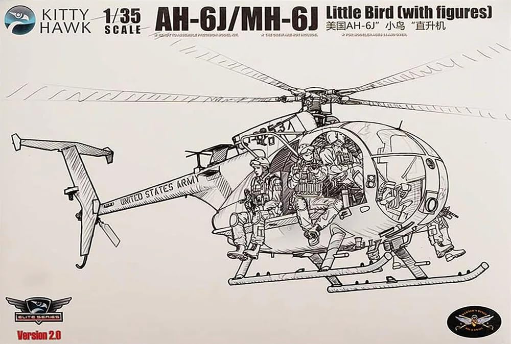Kitty Hawk Models Little Bird Пластиковая модель KH50004 1/35 AH-6J/MH-6J с фигуркой