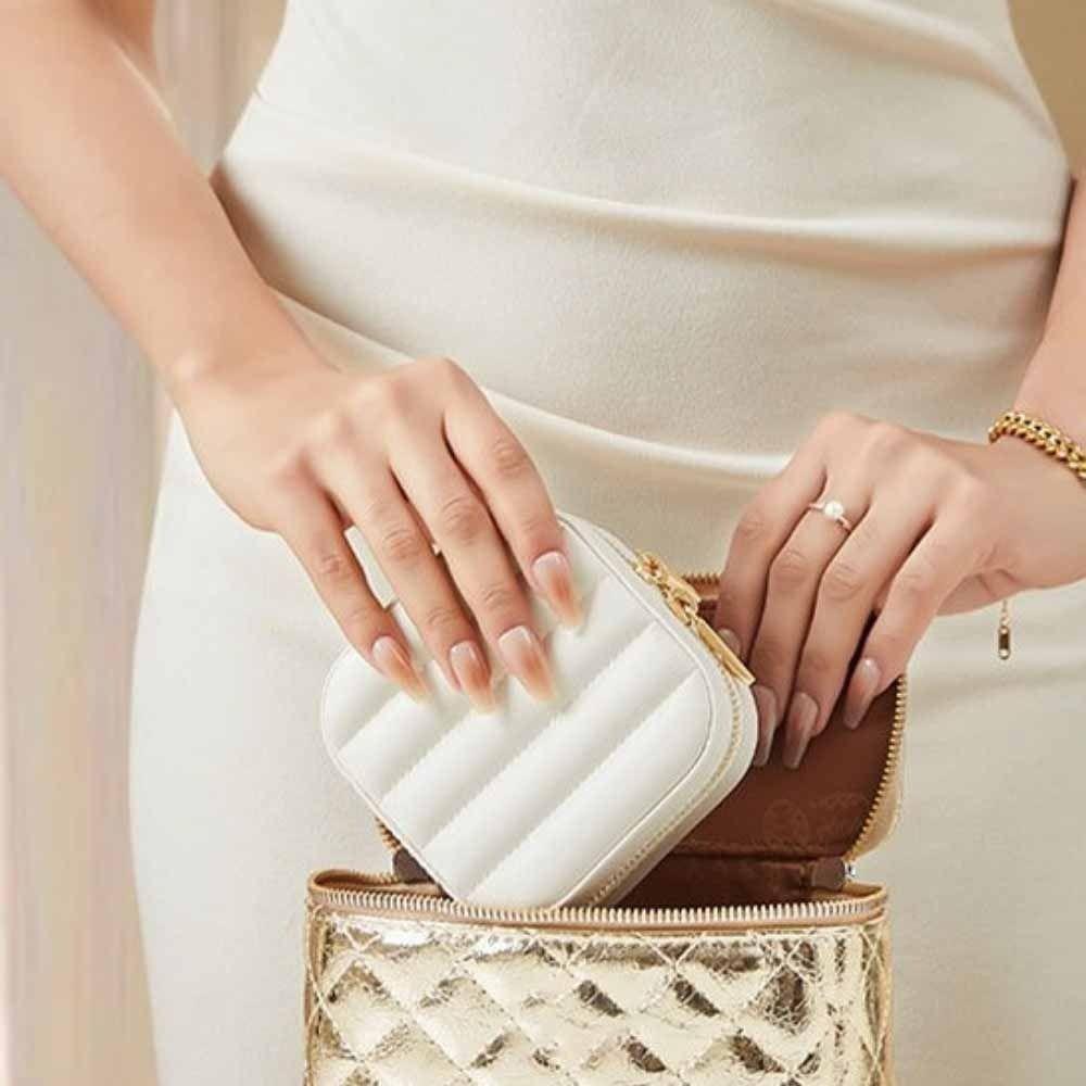 Detachable Mirror Jewelry Box Solid Color Necklace Storage Box Portable Jewelry Storage Case Gift