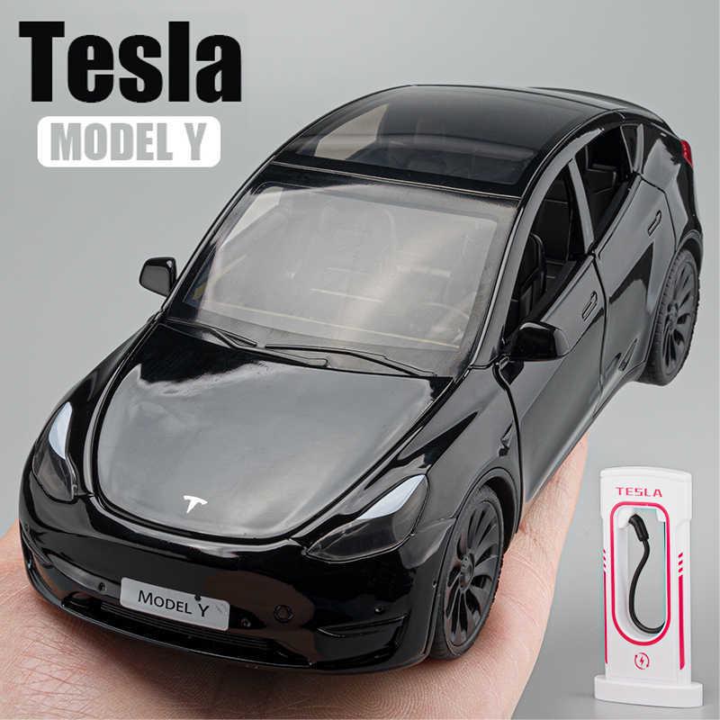 XLG1:24 Tesla Model Y Alloy Car Simulation Sedan Ornament Toy for Children.