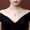 Fashionable Women's Simple and Personalized Sea Blue Zircon Pendant, Versatile Party Creative Necklace