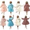 NK Multicolor 1 Pcs Long Sleeve Soft Fur Coat Tops Dress Winter Warm Wear Doll Clothes For 1/6 Doll Accessories Gift Toy JJ