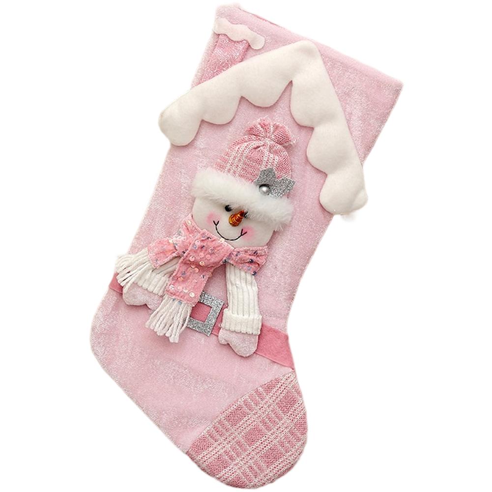 Holiday Decor Pink Glitter Stocking Holiday Party Pink Generous Size For Holding Presents Soft Fabric Material