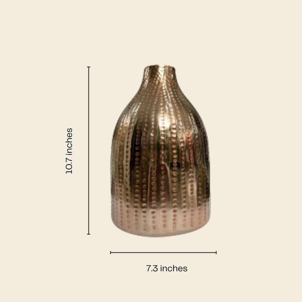 Gold Metal Flower Vase for Living Room - Elegant Big Vase for Home Decor and Gifting, Perfect Vase for Living Room Decoration