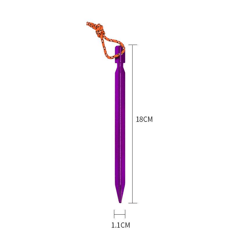 

Reinforced Aluminum Tent Stakes with Rope, 18cm - Outdoor Canopy and Beach Accessories фиолетовый