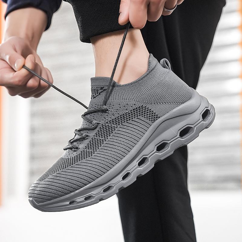 Outdoor Running Shoes Men Lightweight Anti-slip Wear-resistant Casual Shoes Comfortable Men Lace-up Breathable Sport Shoes Men