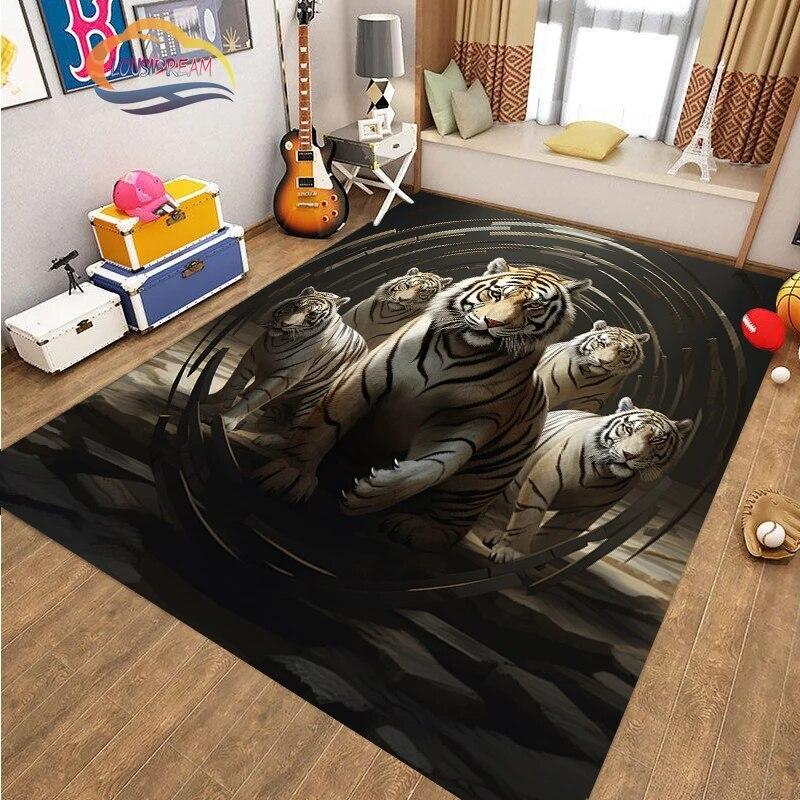 Covor de podea cu animale cool tigru art fashion covor Decorație casei cadouri covor Anti-alunecare pentru sufragerie și pat copil