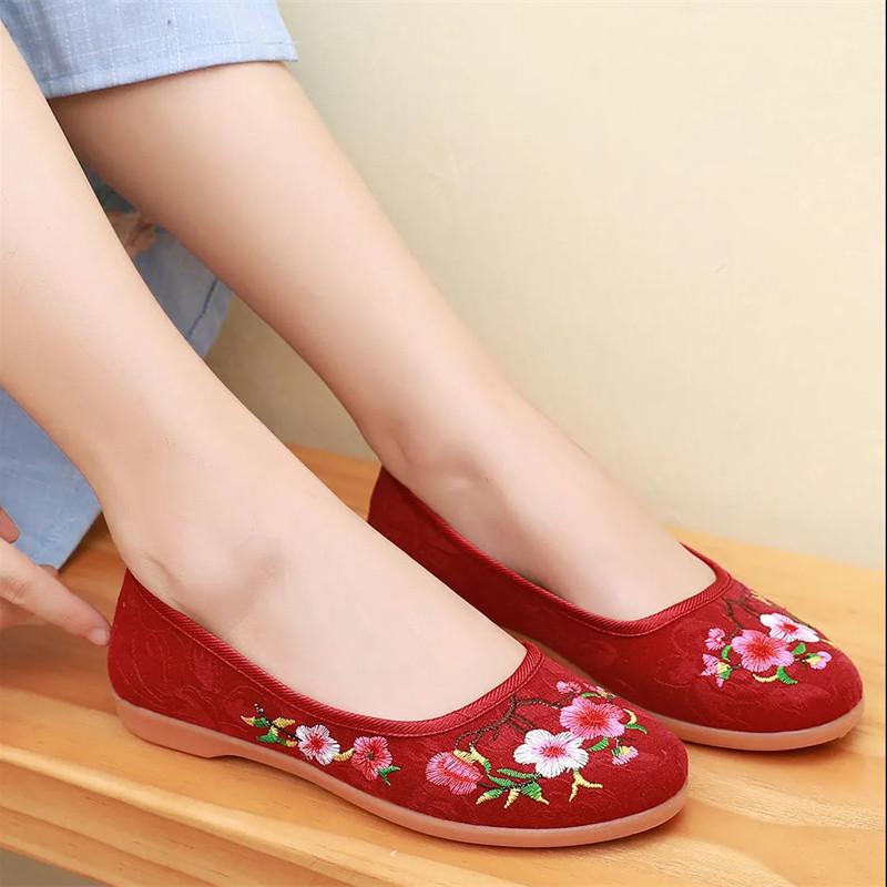  Sapatos Femininas Women Cute Sweet Light Weight Floral Dance Loafers Lady Fashion Comfort Canvas Flat Shoes A488
