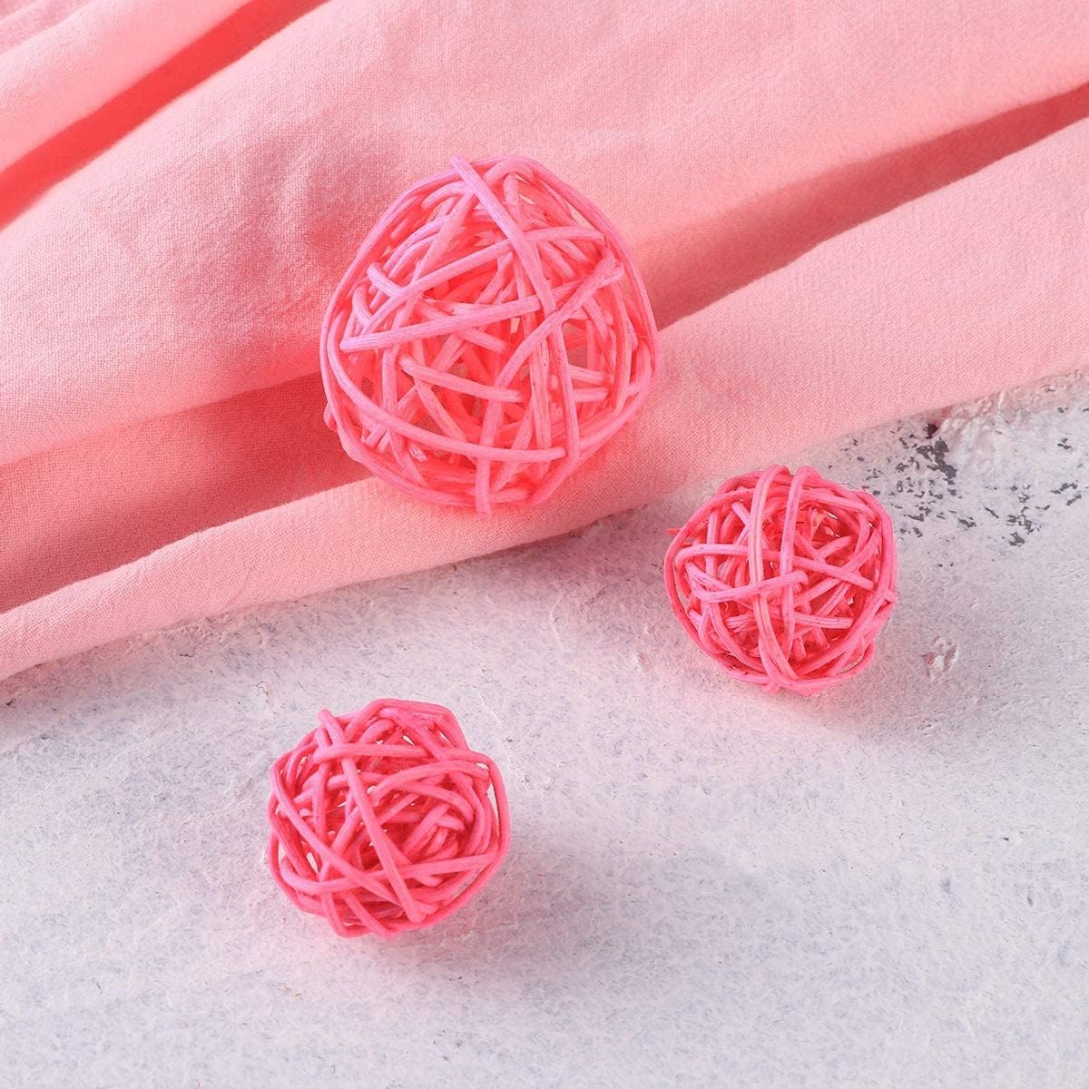 

15 Ротанговый плетеный шар Декоративный шар Натуральный деревенский ротанговый деревянный шар для свадьбы, дома, подвесное украшение - Розовый