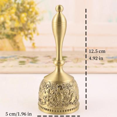 Hand Rattle Brass Bell with Handle School Class Home Table Decoration Brass Bell Rattle for Babies Vintage Style