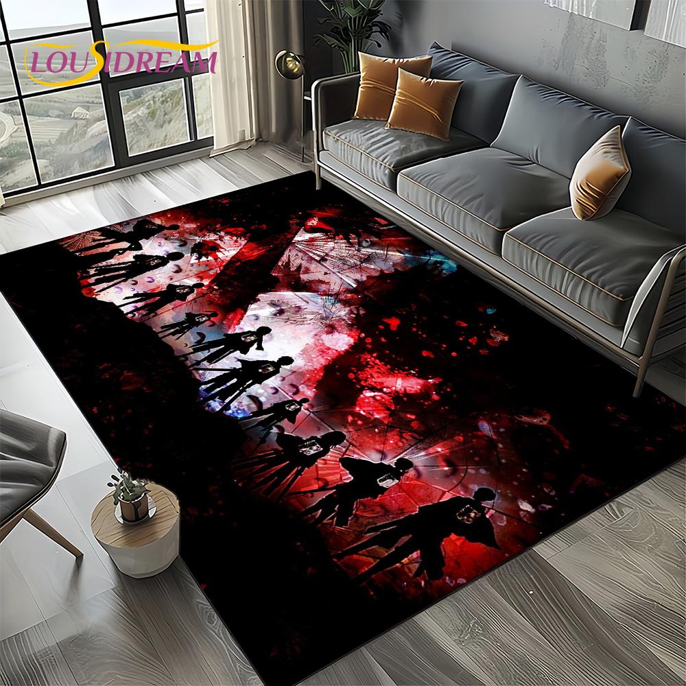 Attack on Titan Eren Anime Cartoon Carpet Rug for Bedroom Living Room Home Sofa Decoration,kids Play Decor Floor Mat Gift