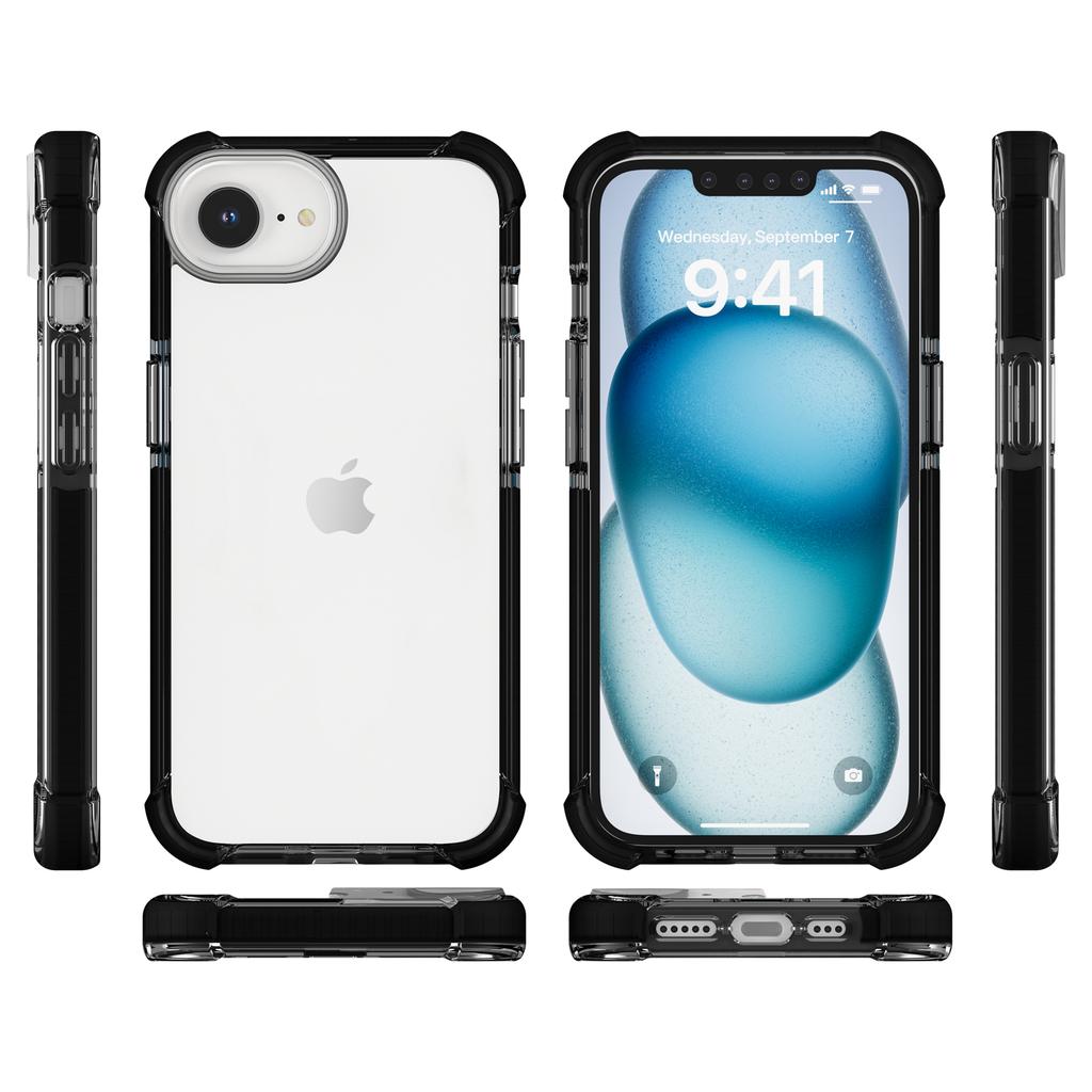 Für iPhone 16e Hülle 3-in-1 Sturzschutz TPU+TPE+Acryl Handyhülle
