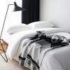 Nordic Geometric Black-White-Grey Knitted Throw Blanket - Thickened Sofa AC Blanket for Nap & Couch