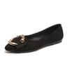 2025 Spring/Summer Women's Pointed Toe Flats - Korean Style Casual Slip-on with Round Buckle