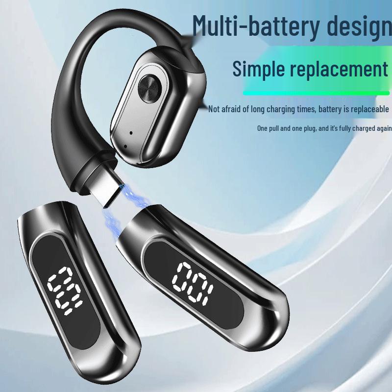 2025 New Model Wireless Bluetooth Earphones with Instant Battery Swap & Ultra-Long Life - In-Ear Sports Bone Conduction Headphones