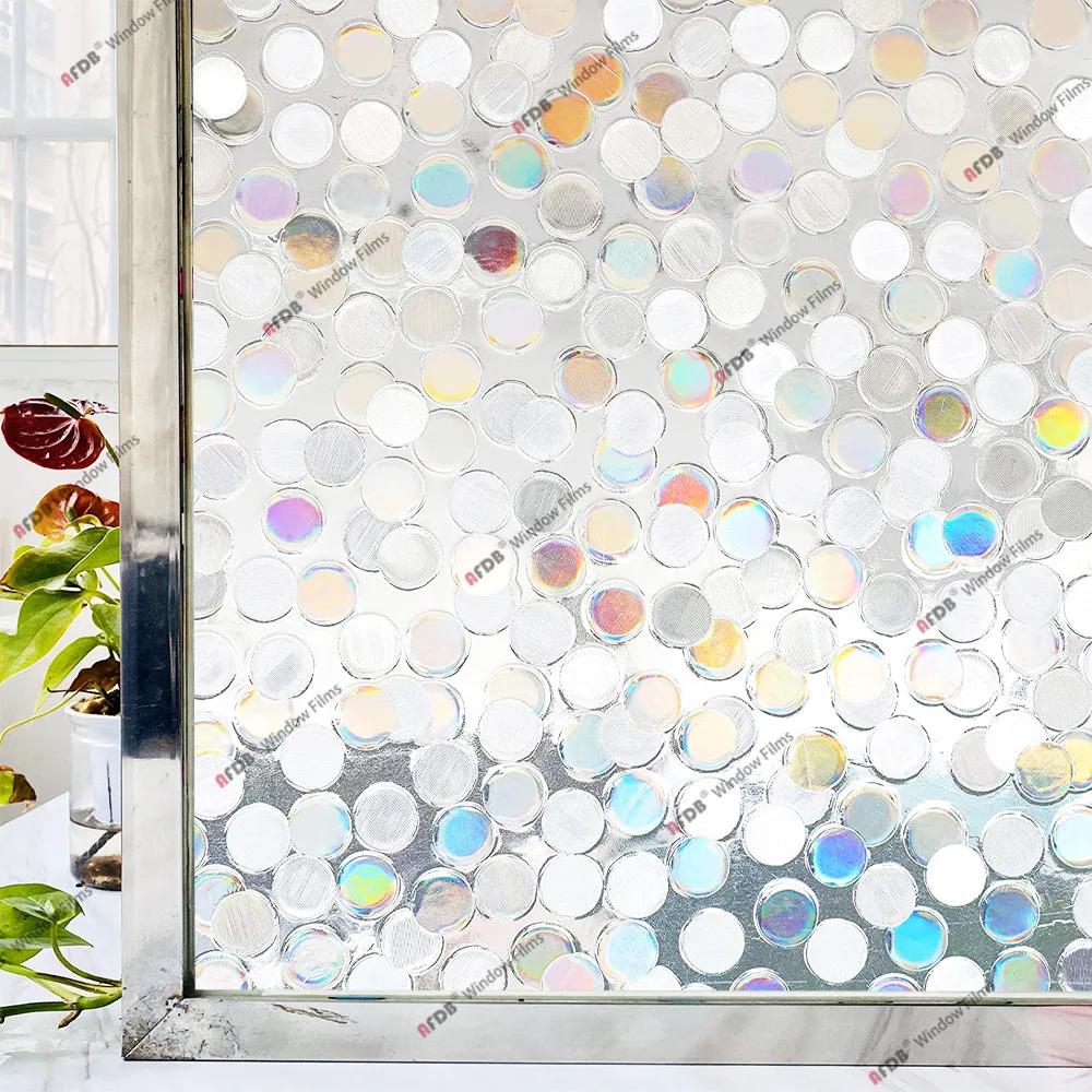 3D-Regenbogen-Fensterfolie, Sichtschutz, Buntglas, UV-Schutz, Fensteraufkleber für Zuhause, statisch haftender Kleber, Wärmeregulierende Glasfolie