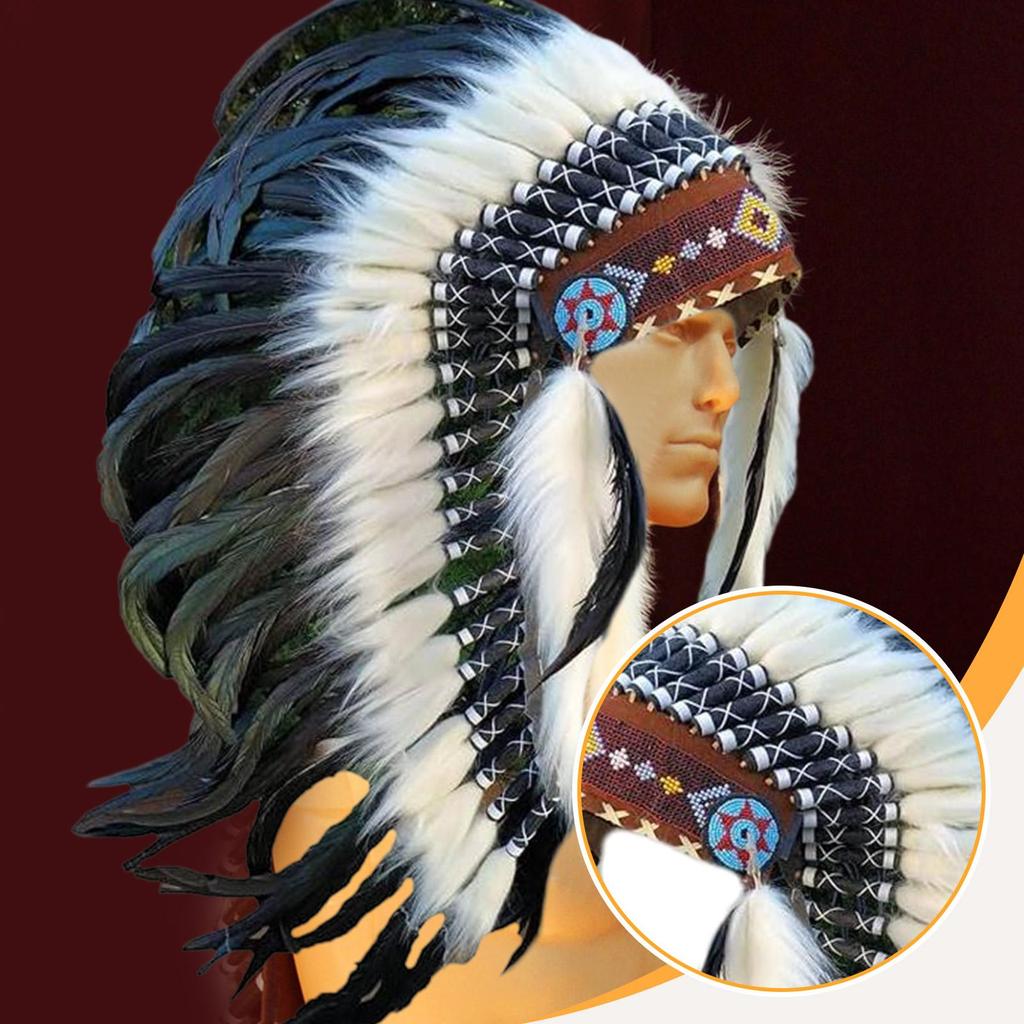 Штучний пір'яний головний убір Маскарадний капелюх Головний убір вождя корінних американців