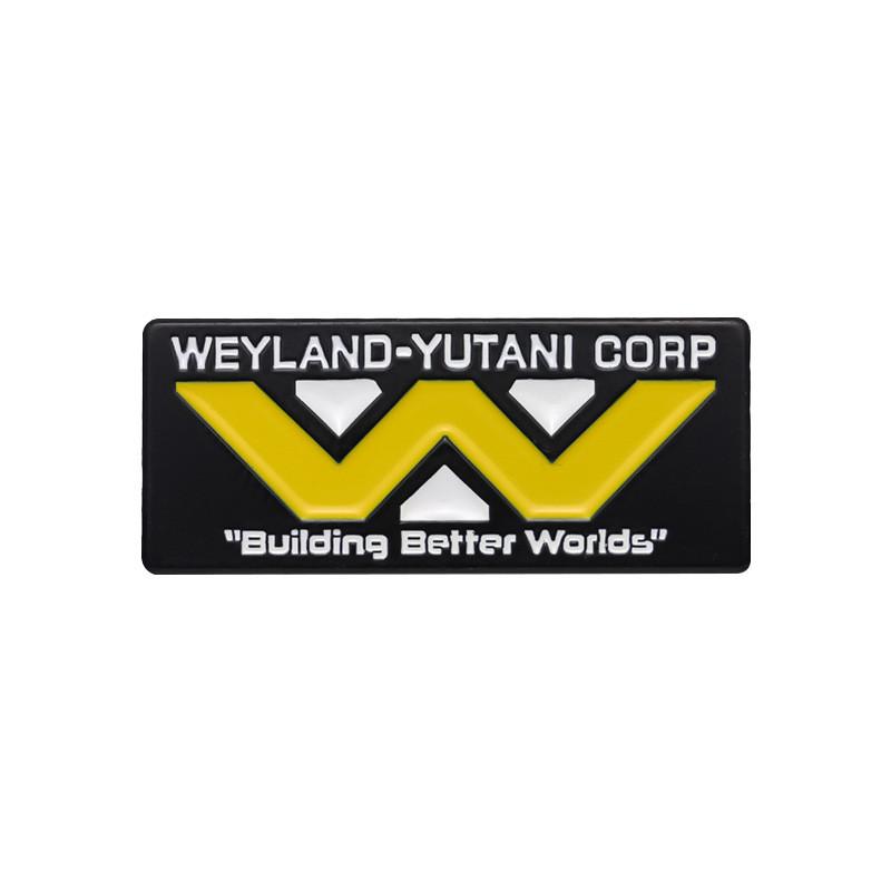 Weyland Engaging Yutani Logo Enamel Brooch Decorative Alloy Pin With Fun Cartoon Features All For