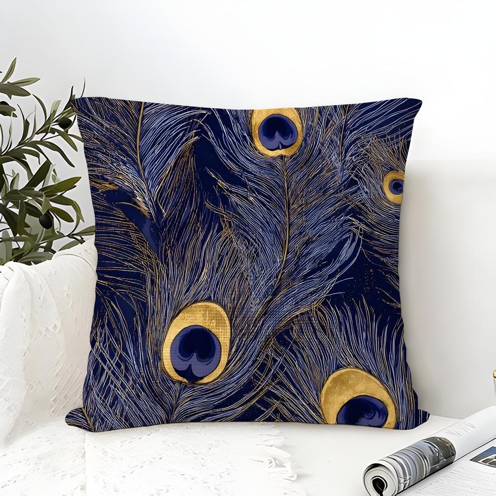 Gorgeous Vintage Peacock Texture Pillow Case linen pillow case sofa home decor cushion cover cushion cove