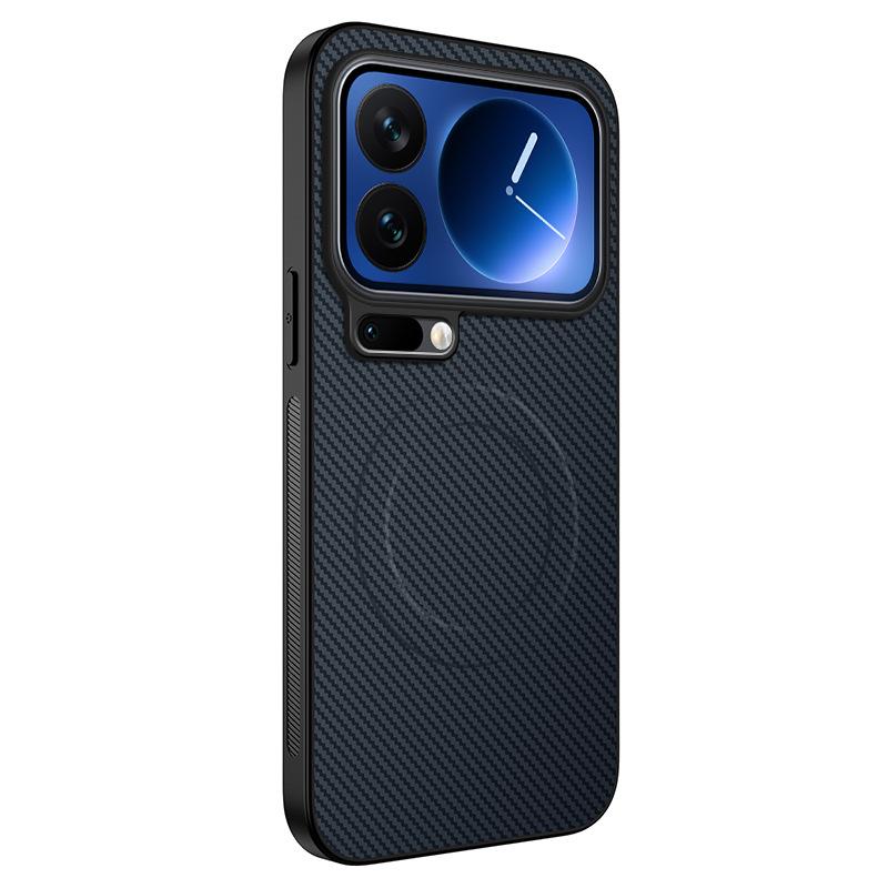 Applicable to Xiaomi Mi 17ProMax carbon fiber pattern magnetic mobile phone case Xiaomi Mi 15TPro matte anti-drop protective case