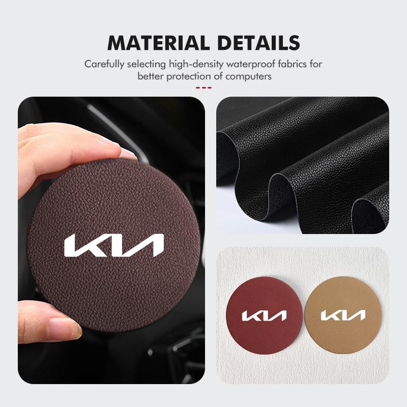 For KIA 2PCS Suede Car Coaster Water Cup Slot Non-Slip Pad Rio K5 K2 Sportage Ceed Sorento Picanto Stinger Soul Wqctu33
