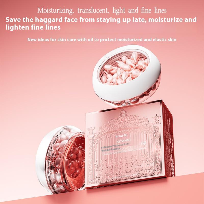 Poudre Or Fullérène Placenta Anti-Rides Essence Jetable Solution Originale Hydratante et Hydratante Visage Capsule Essence Huile Patte de Poulet